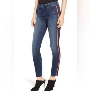 MOTHER High rise Looker here kitty kitty glitter racer denim skinny jeans sz 30